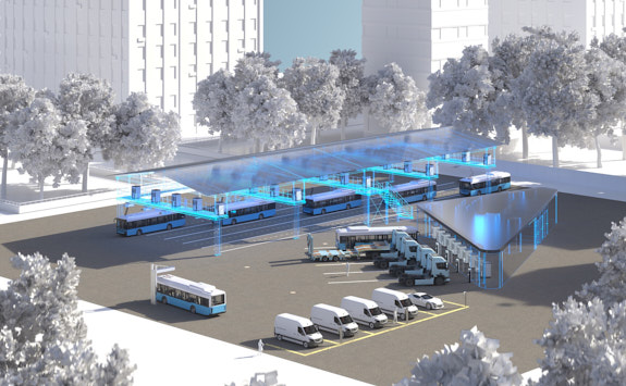 A prototype design of a bus depot. 